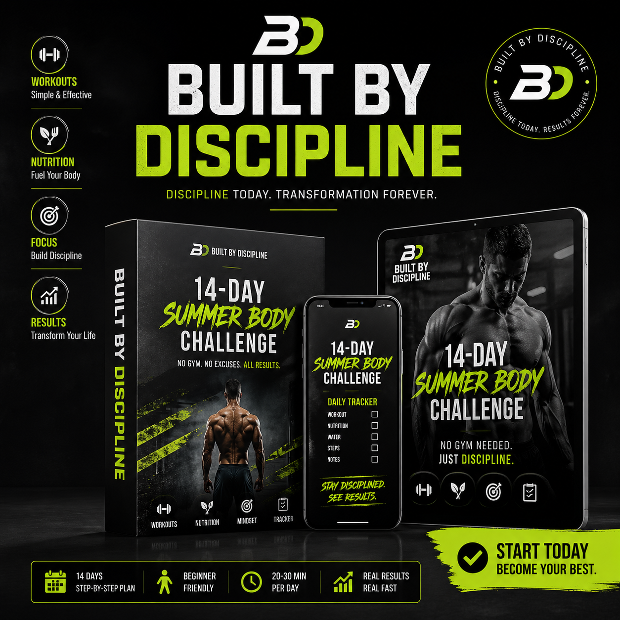 Built by Discipline 14-Day Summer Body Challenge